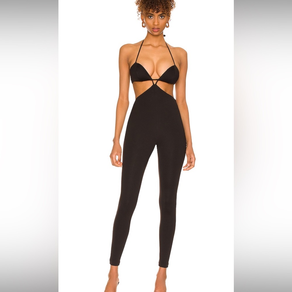 Camila Coelho Black Cutout Halter Jumpsuit